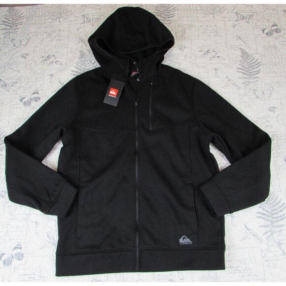 New $120 Hurley Bonded Dry flightZip Black Onyx Sleek Hood Jacket Mens size M - Picture 1 of 9